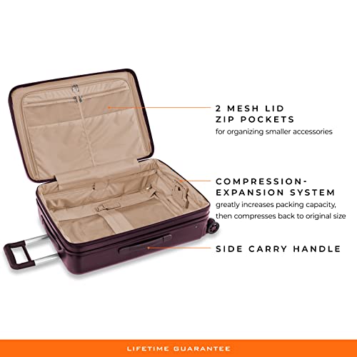 Briggs & Riley Sympatico Hardside Medium Spinner Luggage, Plum - Briggs & Riley Sympatico Hardside Medium Spinner Luggage, Plum - Travelking