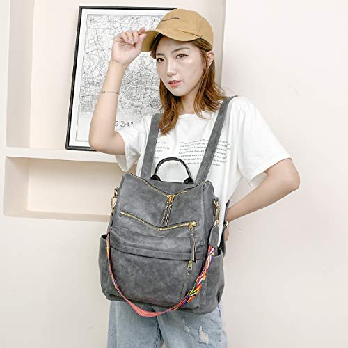 Women's Grey Fashion Backpack, Handbag and Shoulder Bag - Women's Grey Fashion Backpack, Handbag and Shoulder Bag - Travelking
