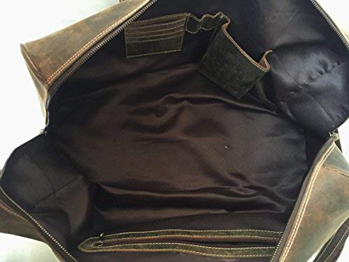 KomalC Leather Travel Duffle Bag Full Grain Leather Overnight - KomalC Leather Travel Duffle Bag Full Grain Leather Overnight - Travelking