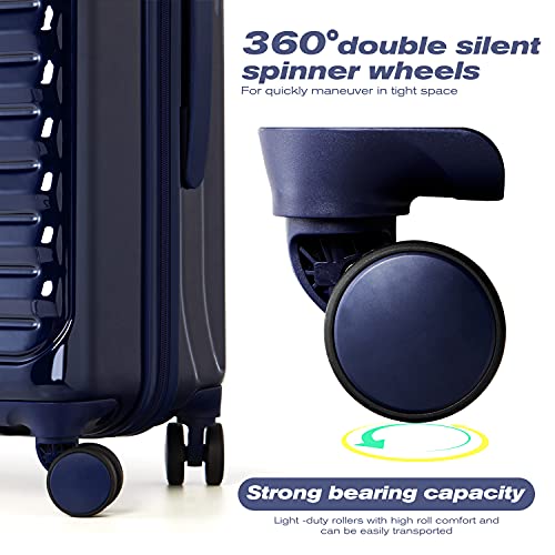 Coolife Luggage Suitcase 3 Piece Set expandable - ABS-PC - White Grid - Coolife Luggage Suitcase 3 Piece Set expandable - ABS-PC - White Grid - Travelking