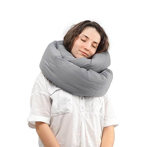 Huzi Infinity Pillow - Home Travel Soft Neck Scarf Support Sleep (Grey) - Huzi Infinity Pillow - Home Travel Soft Neck Scarf Support Sleep (Grey) - Travelking