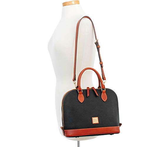 Dooney & Bourke Zip Zip Satchel Pebble Grain Leather Shoulder Bag Purse Handbag (Black) - Dooney & Bourke Zip Zip Satchel Pebble Grain Leather Shoulder Bag Purse Handbag (Black) - Travelking