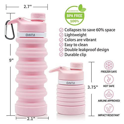 Collapsible Water Bottle Leakproof Valve BPA Free Silicone Foldable Water  Bottle