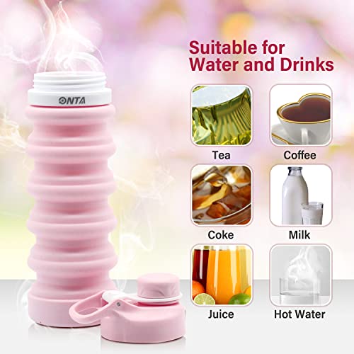 Collapsible Water Bottle Leakproof Valve BPA Free Silicone Foldable Water  Bottle