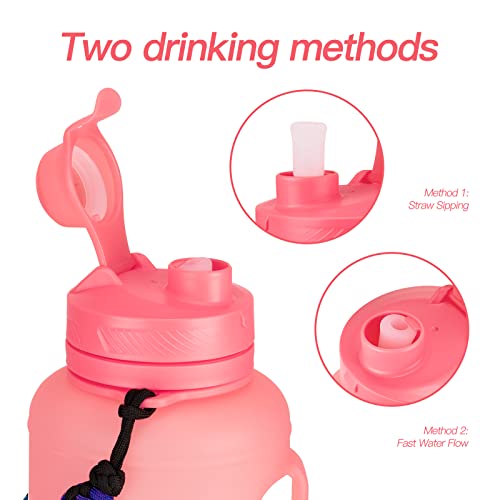 TakeToday 68 oz Collapsible Water Bottles With Straw, Half Gallon - TakeToday 68 oz Collapsible Water Bottles With Straw, Half Gallon - Travelking