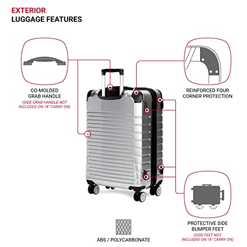 SwissGear 7782 24-Inch Expandable Hardside Spinner Luggage - Durable, Multi-Directional Wheels, Silver - SwissGear 7782 24-Inch Expandable Hardside Spinner Luggage - Durable, Multi-Directional Wheels, Silver - Travelking