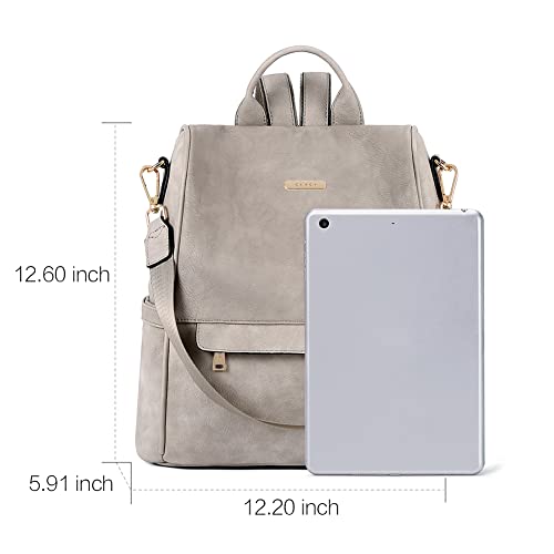 2 Tone Vintage Grey Women's Backpack Purse for Travel and Leisure - 2 Tone Vintage Grey Women's Backpack Purse for Travel and Leisure - Travelking