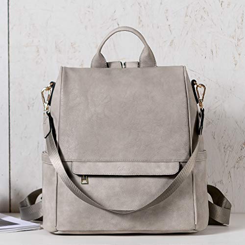 2 Tone Vintage Grey Women's Backpack Purse for Travel and Leisure - 2 Tone Vintage Grey Women's Backpack Purse for Travel and Leisure - Travelking