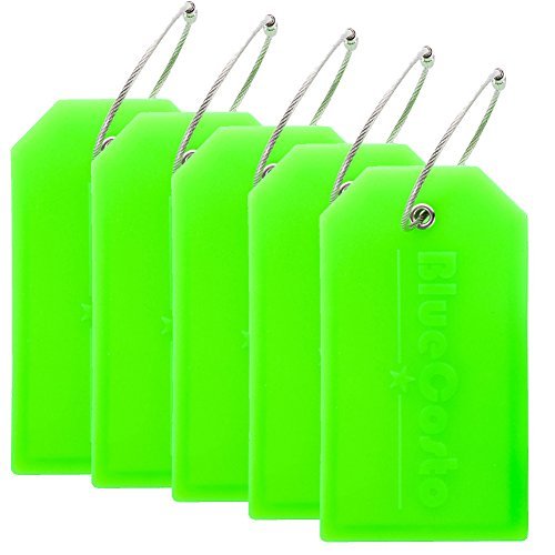 BlueCosto 5 Pack Green Luggage Tags for Suitcases - BlueCosto 5 Pack Green Luggage Tags for Suitcases - Travelking