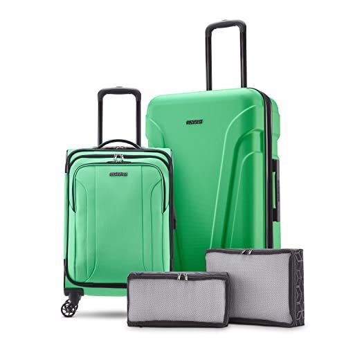 American Tourister Troupe Hardside and Softside, Garden Mint, 4PC - American Tourister Troupe Hardside and Softside, Garden Mint, 4PC - Travelking