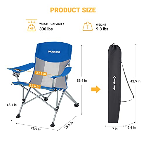 KingCamp KC2106 USVC2 Camp Chair, Standard, Blue/Grey 1 Pack - KingCamp KC2106 USVC2 Camp Chair, Standard, Blue/Grey 1 Pack - Travelking