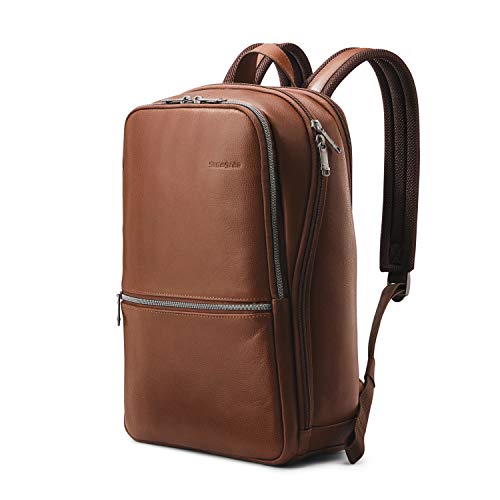 Samsonite Classic Leather Slim Travel Backpack, Cognac - Samsonite Classic Leather Slim Travel Backpack, Cognac - Travelking