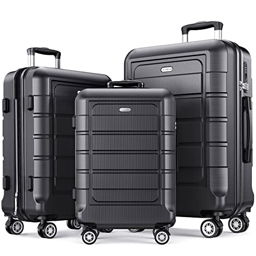 SHOWKOO Luggage Sets Expandable Suitcase Double Wheels TSA Lock (Gray) - SHOWKOO Luggage Sets Expandable Suitcase Double Wheels TSA Lock (Gray) - Travelking