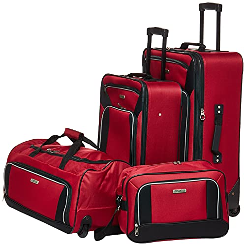 American Tourister Fieldbrook XLT Softside Upright Luggage, Red/Black, 4-Piece Set - American Tourister Fieldbrook XLT Softside Upright Luggage, Red/Black, 4-Piece Set - Travelking