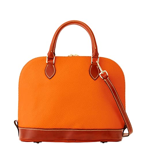 Dooney & Bourke Pebble Leather Zip Zip Satchel Bag, Clementine - Dooney & Bourke Pebble Leather Zip Zip Satchel Bag, Clementine - Travelking