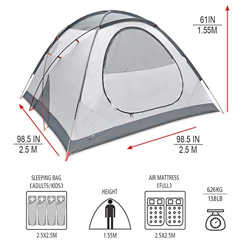 KAZOO Waterproof Camping Tent 4 Person Family Backpacking - KAZOO Waterproof Camping Tent 4 Person Family Backpacking - Travelking