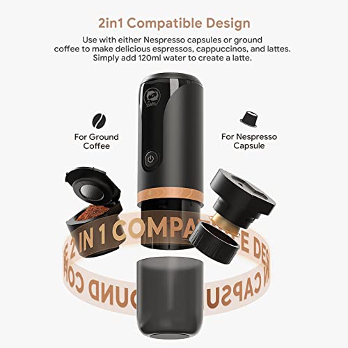 Portable Mini Battery Espresso Machine with 3-4 Mins Self-Heating - Portable Mini Battery Espresso Machine with 3-4 Mins Self-Heating - Travelking
