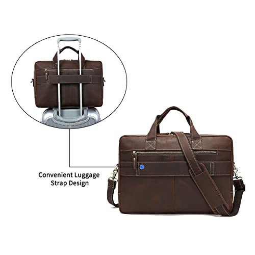 Hespary Vintage Genuine Leather Briefcase Messenger Laptop Bag - Hespary Vintage Genuine Leather Briefcase Messenger Laptop Bag - Travelking