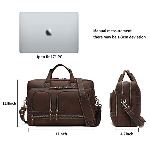 Hespary Vintage Genuine Leather Briefcase Messenger Laptop Bag - Hespary Vintage Genuine Leather Briefcase Messenger Laptop Bag - Travelking