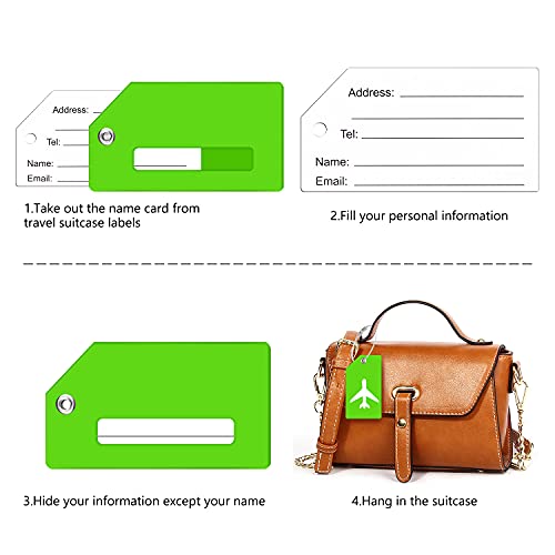 5 Pack Silicone Luggage Tag with 10 Pcs. Name Card - 5 Pack Silicone Luggage Tag with 10 Pcs. Name Card - Travelking