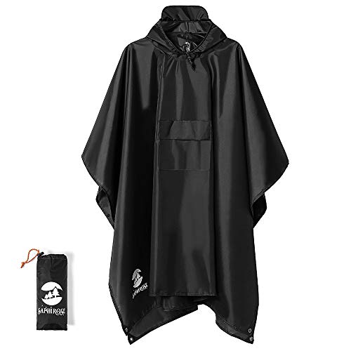 Waterproof Outdoor Men's, Women's - Rain Poncho - (Black) - Waterproof Outdoor Men's, Women's - Rain Poncho - (Black) - Travelking