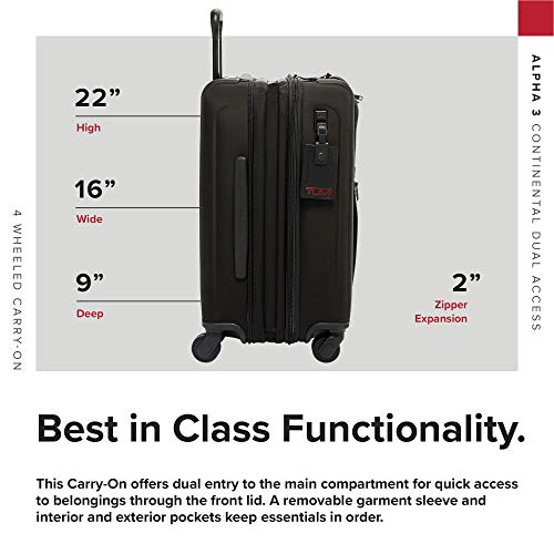 TUMI Alpha 3 Continental Dual Access 4 Wheeled Carry-On Luggage - TUMI Alpha 3 Continental Dual Access 4 Wheeled Carry-On Luggage - Travelking
