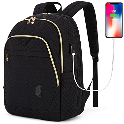 Black Laptop Backpack for Women for Business, College and Travel - Black Laptop Backpack for Women for Business, College and Travel - Travelking