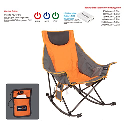 Oversized Heated Camping Chair Hot Seat, Folding Rocking Chair - Oversized Heated Camping Chair Hot Seat, Folding Rocking Chair - Travelking