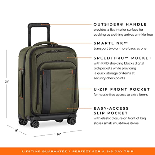 Briggs & Riley ZDX-Expandable Luggage with 4 Spinner Wheels, Hunter - Briggs & Riley ZDX-Expandable Luggage with 4 Spinner Wheels, Hunter - Travelking