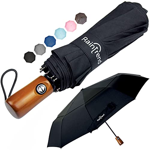 Large Windproof Double Canopy Umbrella for Rain - Travel Umbrella - Black - Large Windproof Double Canopy Umbrella for Rain - Travel Umbrella - Black - Travelking