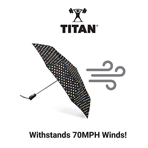 Totes Titan Compact Travel Umbrella - UV Sun Protection, Windproof - Totes Titan Compact Travel Umbrella - UV Sun Protection, Windproof - Travelking