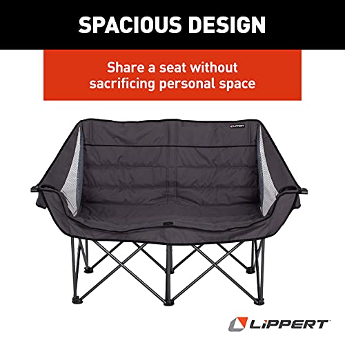 Lippert Folding Padded loveseat for Camping with Carry Bag - Lippert Folding Padded loveseat for Camping with Carry Bag - Travelking