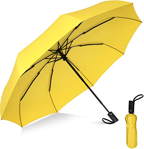Rain-Mate Compact Travel Umbrella - Auto Open and Close - Yellow - Rain-Mate Compact Travel Umbrella - Auto Open and Close - Yellow - Travelking