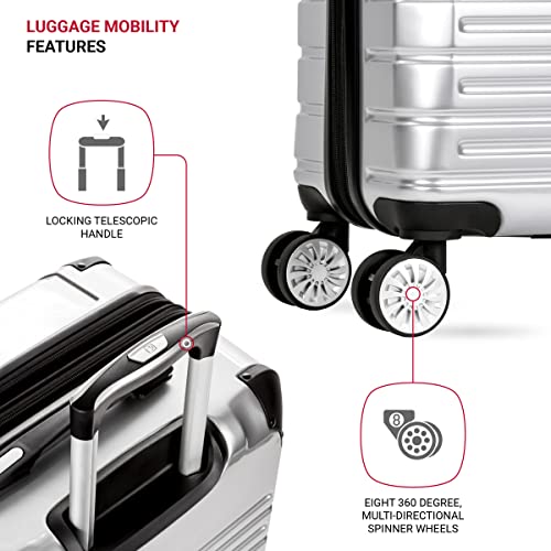 SwissGear 7782 24-Inch Expandable Hardside Spinner Luggage - Durable, Multi-Directional Wheels, Silver - SwissGear 7782 24-Inch Expandable Hardside Spinner Luggage - Durable, Multi-Directional Wheels, Silver - Travelking