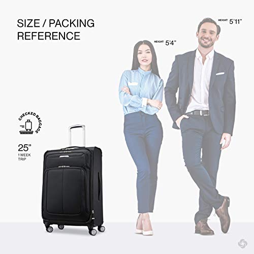 Samsonite Solyte DLX Softside Expandable Luggage with Spinner Wheels, Midnight Black - Samsonite Solyte DLX Softside Expandable Luggage with Spinner Wheels, Midnight Black - Travelking