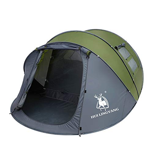 HUI LINGYANG 6 Person Easy Pop Up Tent, Waterproof, Green - HUI LINGYANG 6 Person Easy Pop Up Tent, Waterproof, Green - Travelking