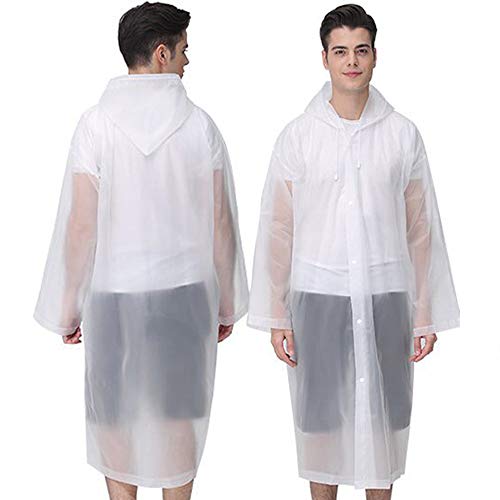 2 Piece Rain Ponchos for Adults - Reusable - White - 2 Piece Rain Ponchos for Adults - Reusable - White - Travelking