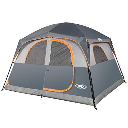 UNP Tents 6 Person Waterproof Windproof Easy Setup, Double Layer, Grey - UNP Tents 6 Person Waterproof Windproof Easy Setup, Double Layer, Grey - Travelking
