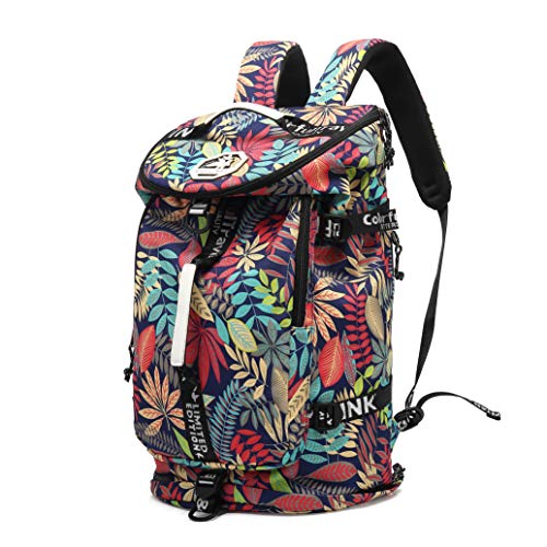 Floral Duffel Bag Backpack with Shoes Compartment for travel - Floral Duffel Bag Backpack with Shoes Compartment for travel - Travelking