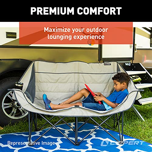Lippert Folding Padded loveseat for Camping with Carry Bag - Lippert Folding Padded loveseat for Camping with Carry Bag - Travelking