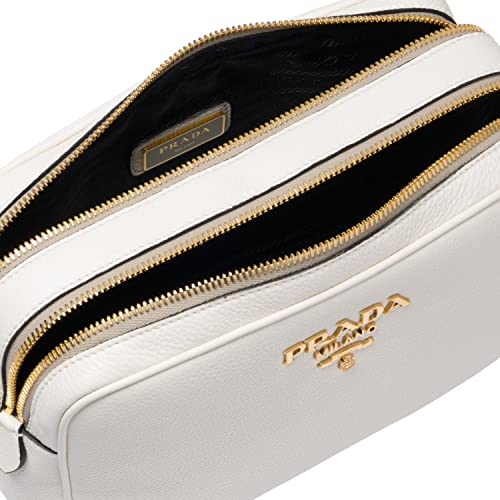 Prada Women's White Vitello Phenix Leather Crossbody HandBag - Prada Women's White Vitello Phenix Leather Crossbody HandBag - Travelking