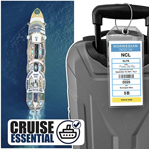 NCL Luggage Tag Holders by Cruise On [4 Pack] Fits Printed - NCL Luggage Tag Holders by Cruise On [4 Pack] Fits Printed - Travelking