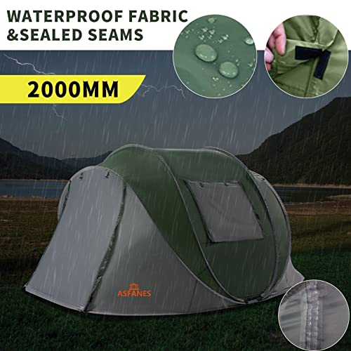 ASFANES Easy Pop Up Tent,4 Person Waterproof Tent Automatic - ASFANES Easy Pop Up Tent,4 Person Waterproof Tent Automatic - Travelking