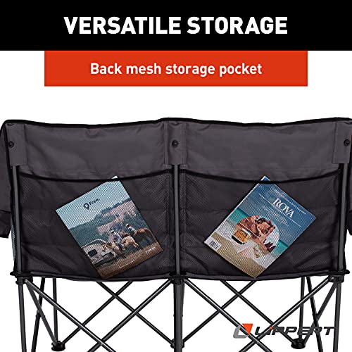 Lippert Folding Padded loveseat for Camping with Carry Bag - Lippert Folding Padded loveseat for Camping with Carry Bag - Travelking