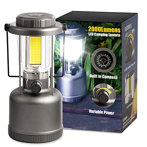LED Camping Lantern - 2000LM Variable Power Retro Battery Powered - LED Camping Lantern - 2000LM Variable Power Retro Battery Powered - Travelking