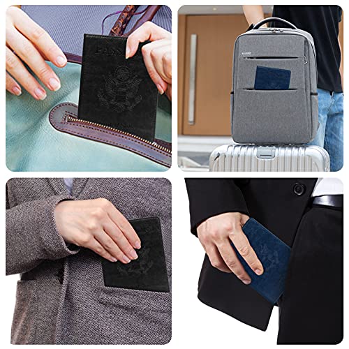 Unaone 2 Pack Passport Holder with Vaccine Card Slot, PU Leather - Unaone 2 Pack Passport Holder with Vaccine Card Slot, PU Leather - Travelking