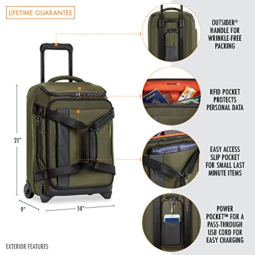 Briggs & Riley ZDX Upright Rolling Duffel Bag, Hunter, Carry-On - Briggs & Riley ZDX Upright Rolling Duffel Bag, Hunter, Carry-On - Travelking