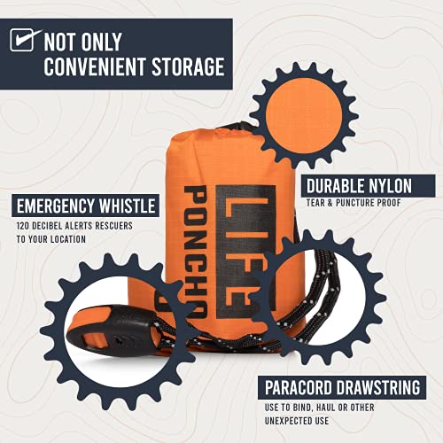 Emergency Survival Life Poncho - 2 Thermal Mylar Space Blanket - Orange - Emergency Survival Life Poncho - 2 Thermal Mylar Space Blanket - Orange - Travelking