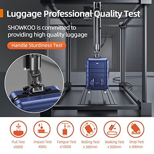 SHOWKOO Luggage Sets Expandable PC+ABS Durable Suitcase-Blue - SHOWKOO Luggage Sets Expandable PC+ABS Durable Suitcase-Blue - Travelking