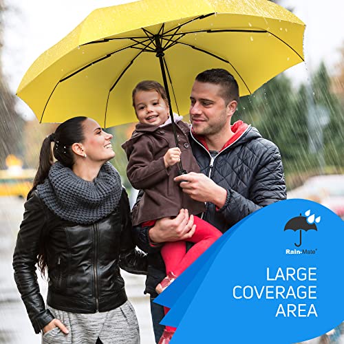 Rain-Mate Compact Travel Umbrella - Auto Open and Close - Yellow - Rain-Mate Compact Travel Umbrella - Auto Open and Close - Yellow - Travelking